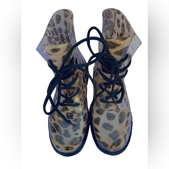 Chemistry Leopard Kelly  Martin RainBoots Tan Women 7 - Picture 14 of 15